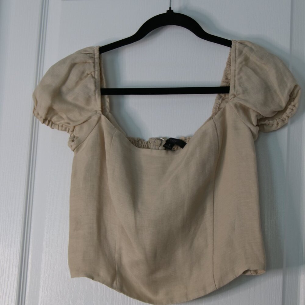 J Crew Linen Cropped Shirt